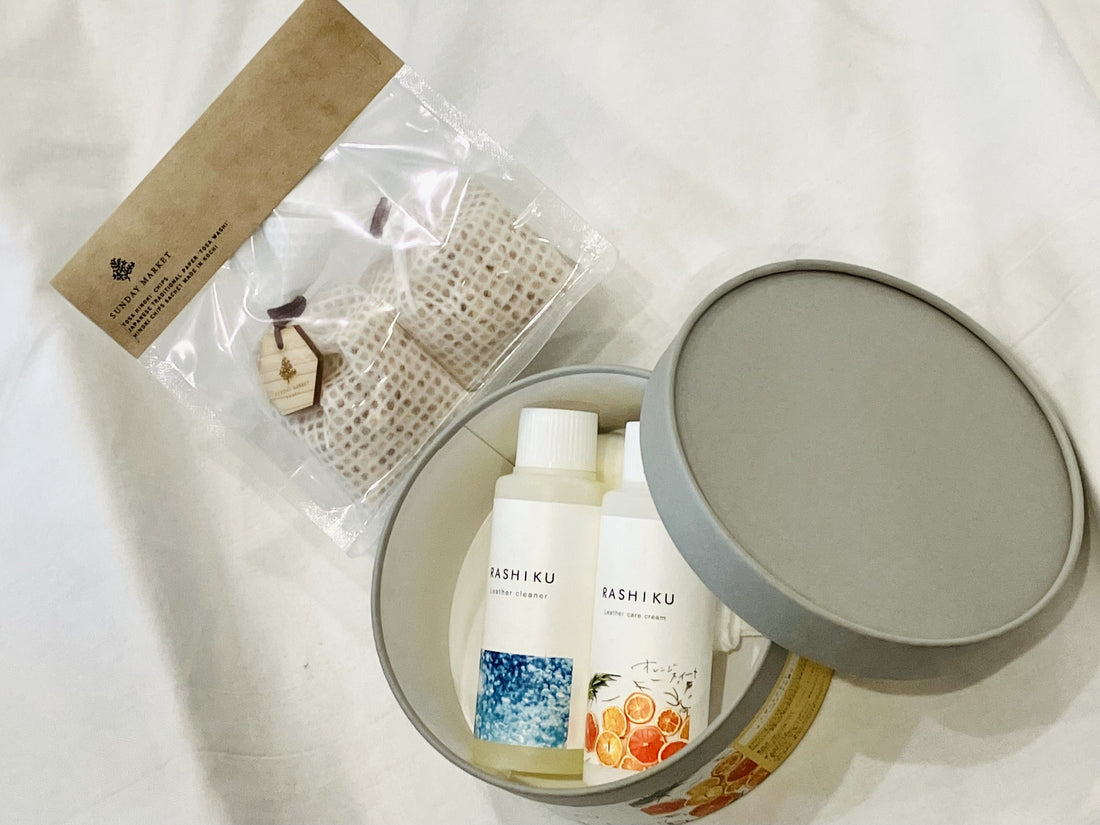 RASHIKUのレザーケアセット、SUNDAY MARKET(サンデーマーケット)のヒノキチップスサシェの画像