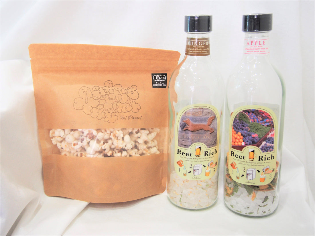 ポップコーンとビアリッチの画像