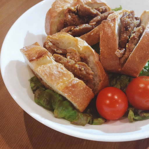 クラフトメイドマルシェに出展♪ 大豆ミートのハニーマスタード焼きサンド作り☘